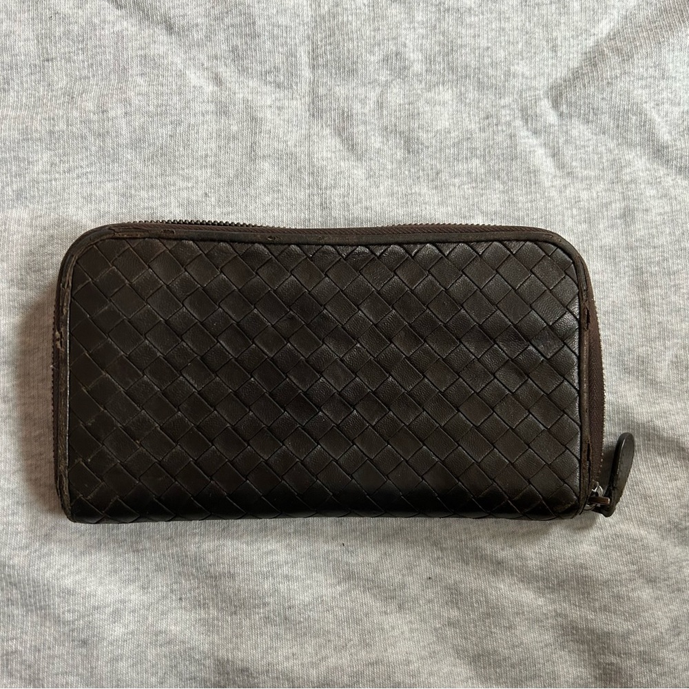 bottega veneta long wallet brown authentic